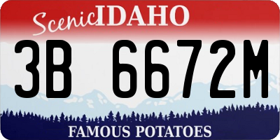 ID license plate 3B6672M