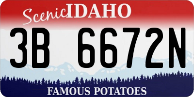 ID license plate 3B6672N