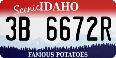 ID license plate 3B6672R