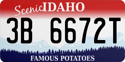 ID license plate 3B6672T
