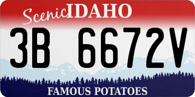ID license plate 3B6672V