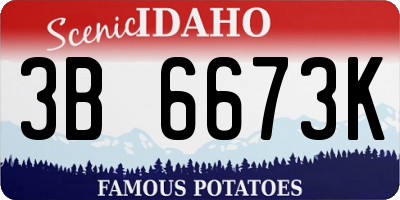 ID license plate 3B6673K