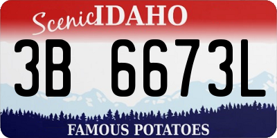 ID license plate 3B6673L
