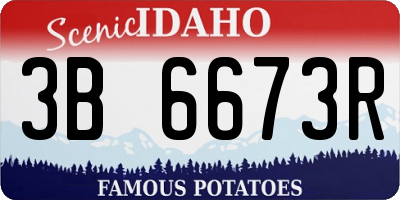 ID license plate 3B6673R