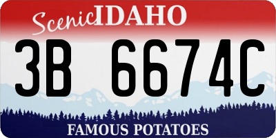ID license plate 3B6674C