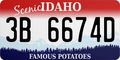 ID license plate 3B6674D