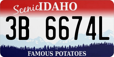 ID license plate 3B6674L