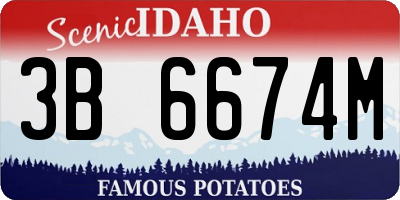 ID license plate 3B6674M