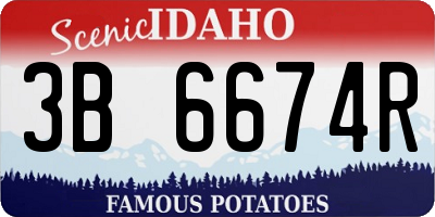 ID license plate 3B6674R
