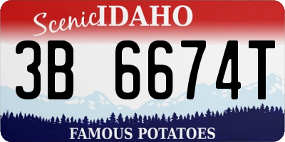 ID license plate 3B6674T