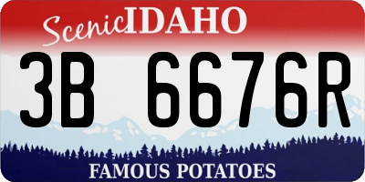 ID license plate 3B6676R