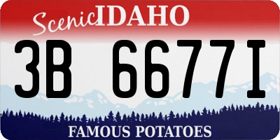 ID license plate 3B6677I