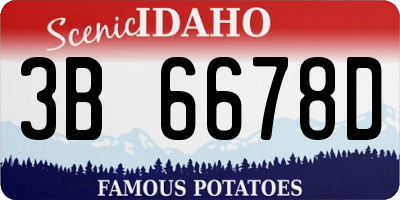 ID license plate 3B6678D