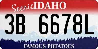 ID license plate 3B6678L