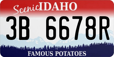 ID license plate 3B6678R