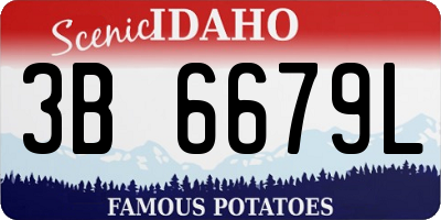 ID license plate 3B6679L
