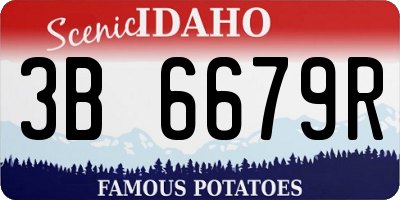 ID license plate 3B6679R