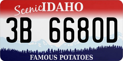 ID license plate 3B6680D