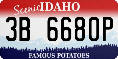 ID license plate 3B6680P