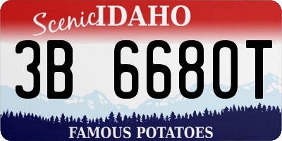 ID license plate 3B6680T