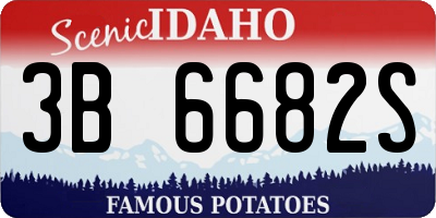 ID license plate 3B6682S