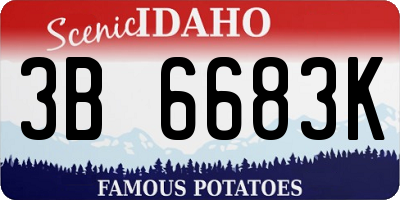 ID license plate 3B6683K
