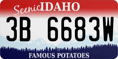 ID license plate 3B6683W