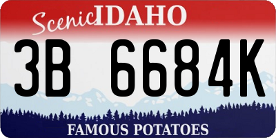 ID license plate 3B6684K