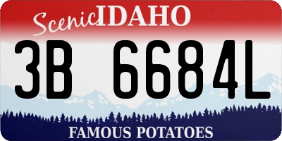 ID license plate 3B6684L