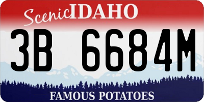 ID license plate 3B6684M