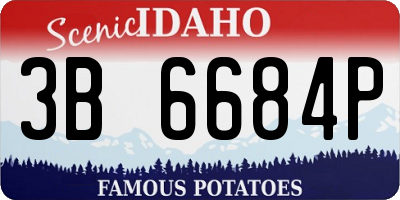 ID license plate 3B6684P