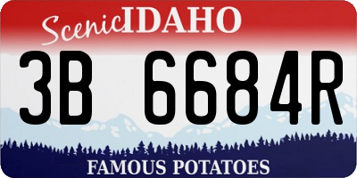 ID license plate 3B6684R