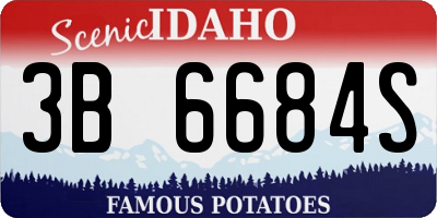 ID license plate 3B6684S