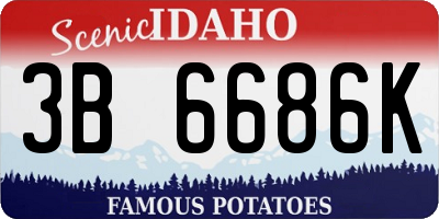 ID license plate 3B6686K