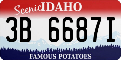 ID license plate 3B6687I