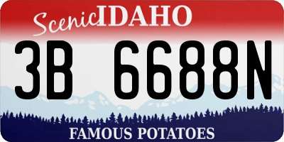 ID license plate 3B6688N