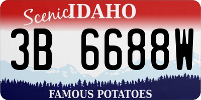 ID license plate 3B6688W