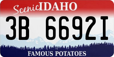 ID license plate 3B6692I