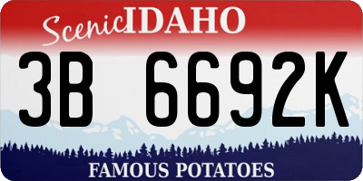 ID license plate 3B6692K