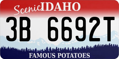 ID license plate 3B6692T