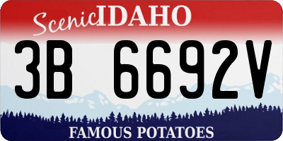 ID license plate 3B6692V
