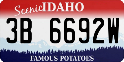 ID license plate 3B6692W