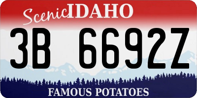 ID license plate 3B6692Z
