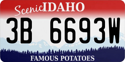 ID license plate 3B6693W