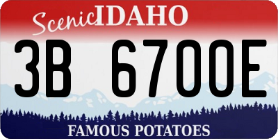 ID license plate 3B6700E