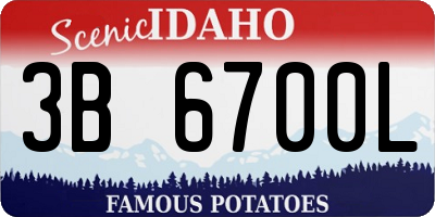 ID license plate 3B6700L