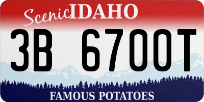 ID license plate 3B6700T