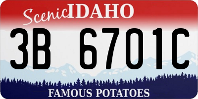 ID license plate 3B6701C