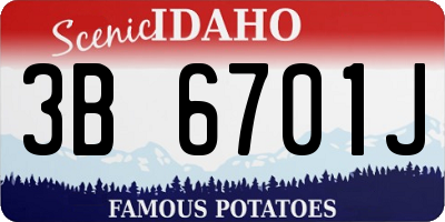 ID license plate 3B6701J