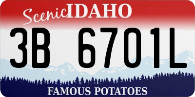 ID license plate 3B6701L